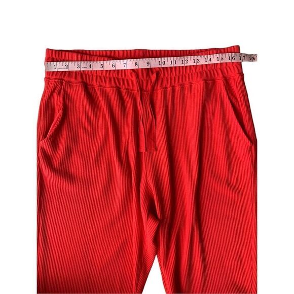 Zyia Don't Wake Me Thermal Joggers Red Waffle Knit Lounge Sleep Pants - Picture 8 of 9